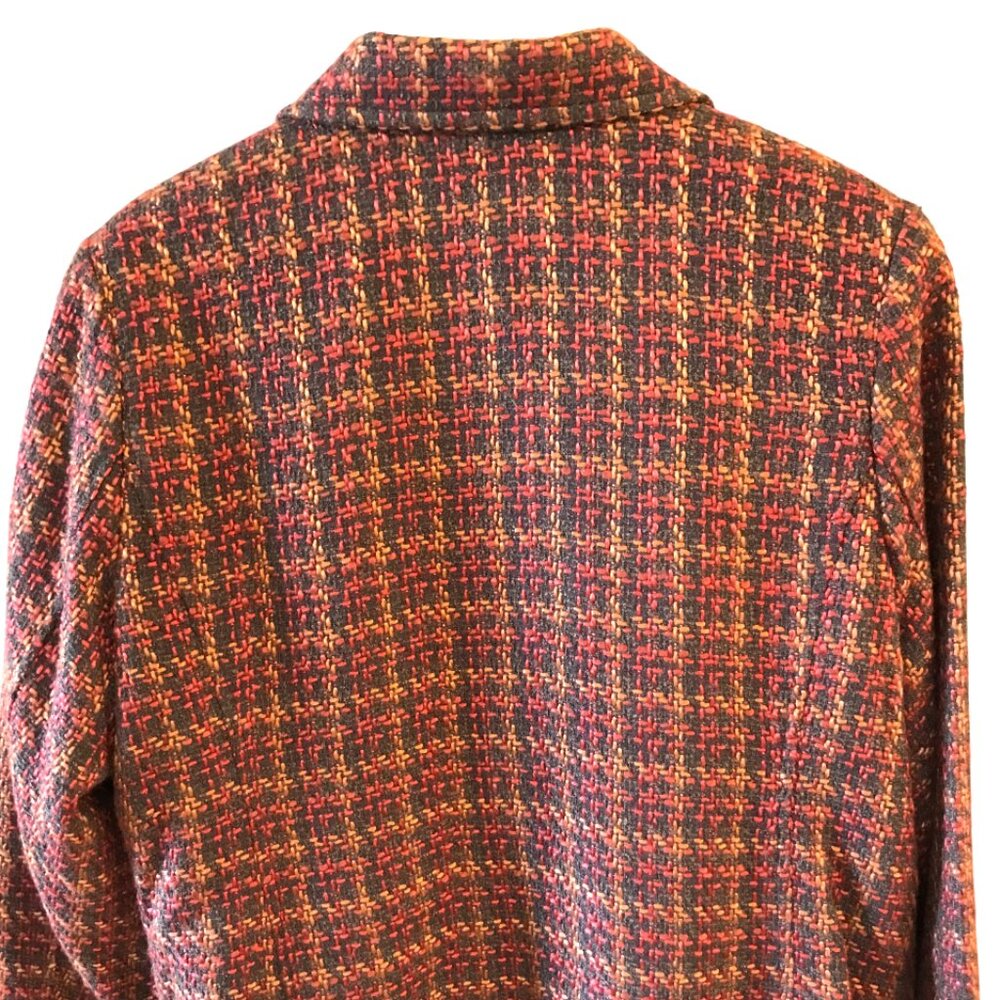 Autumn Boucle Blazer Croft & Barrow VTG 90s Button-Down Jacket Brown Rust Sz XL - Picture 7 of 10